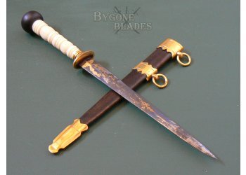 British Georgian Blue and Gilt Naval Dirk #1