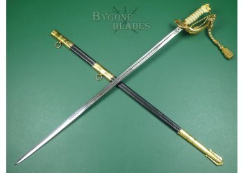 British GVIR Royal Navy Sword. Rear Admiral R. H. Tribe. CB. MBE. #2310008 #2