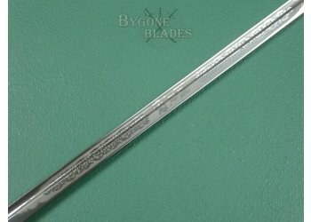 British GVIR Royal Navy Sword. Rear Admiral R. H. Tribe. CB. MBE. #2310008 #14
