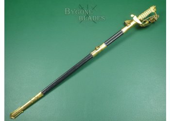 British GVIR Royal Navy Sword. Rear Admiral R. H. Tribe. CB. MBE. #2310008 #4