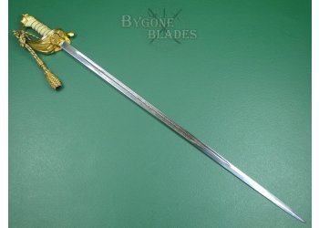 British GVIR Royal Navy Sword. Rear Admiral R. H. Tribe. CB. MBE. #2310008 #5
