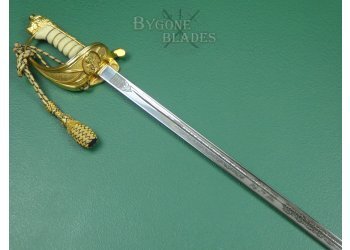 British GVIR Royal Navy Sword. Rear Admiral R. H. Tribe. CB. MBE. #2310008 #7