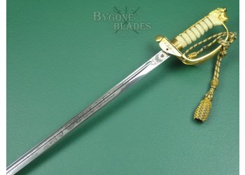 British GVIR Royal Navy Sword. Rear Admiral R. H. Tribe. CB. MBE. #2310008 #8