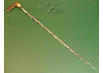 British Jonathan Howell Sword Cane 1879. Double Edged Blade. Hallmarked Silver Collar #5