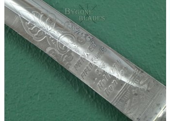 British Etched Blade 1856 Pattern Sword Bayonet. Prince Alberts Own Leicester Yeomanry. #2201004 #12