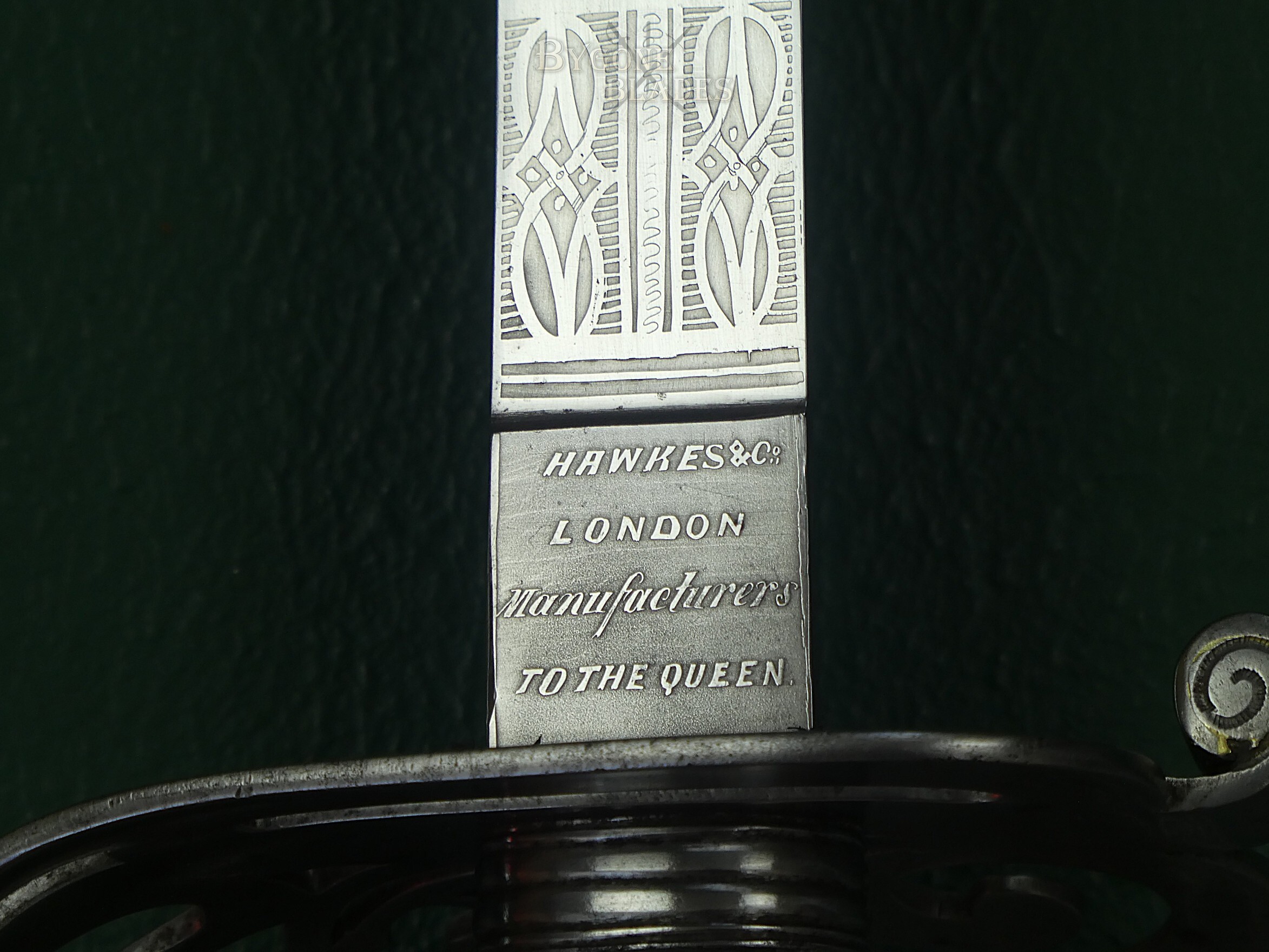 British Rifle Officers Sword. Hawkes &amp; Co. Scarce Unfullered Blade Variant. #2608002 #15