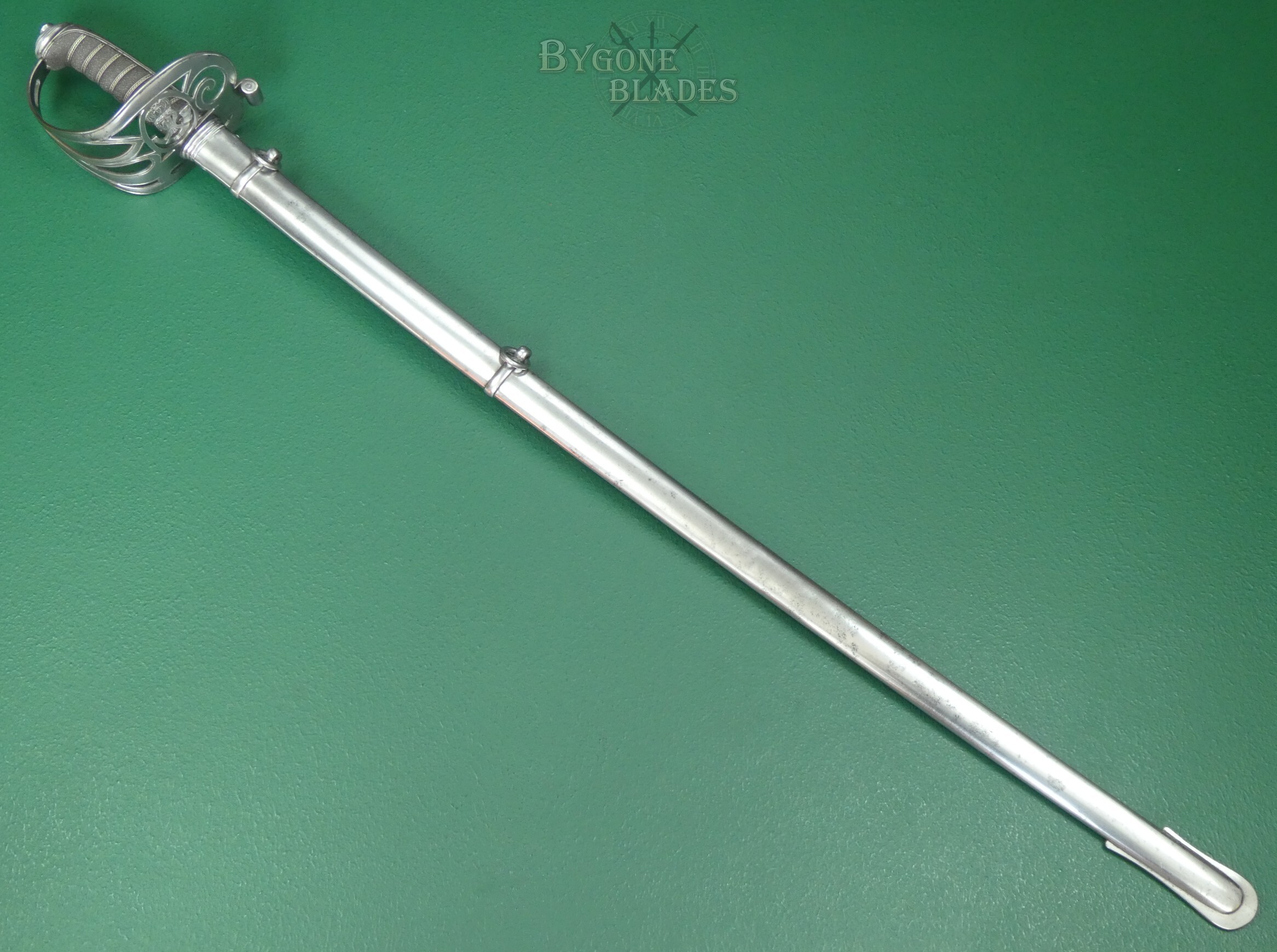 British Rifle Officers Sword. Hawkes &amp; Co. Scarce Unfullered Blade Variant. #2608002 #3