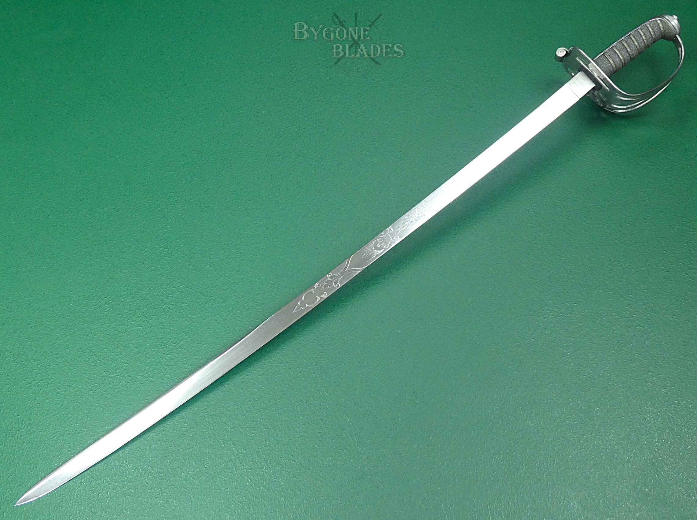 British Rifle Officers Sword. Hawkes &amp; Co. Scarce Unfullered Blade Variant. #2608002 #6