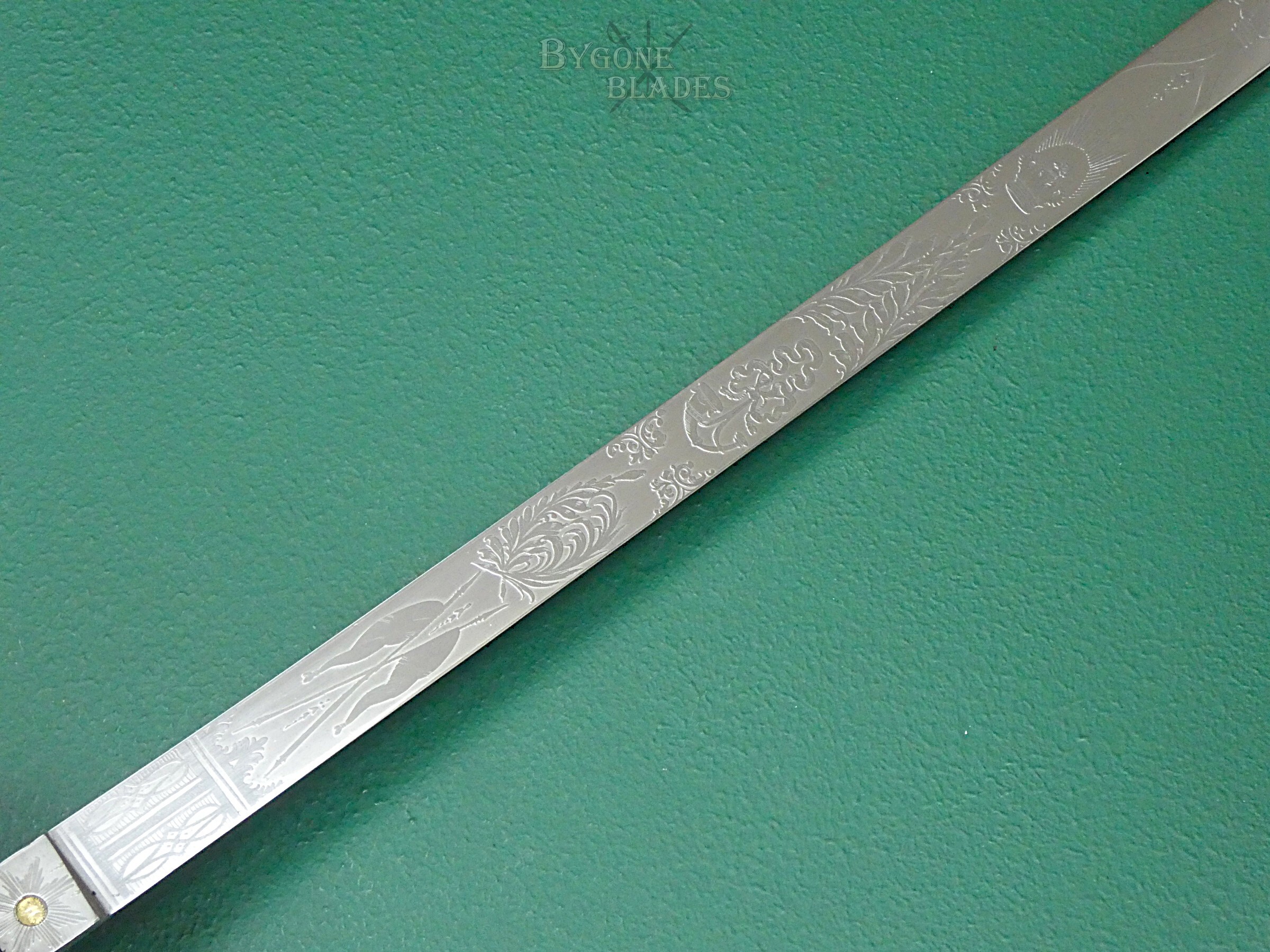 British Rifle Officers Sword. Hawkes &amp; Co. Scarce Unfullered Blade Variant. #2608002 #9