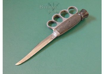 British WW1 Hibbert and Son Knuckle Duster Trench Knife. Thistle Pommel Fighting Knife #3