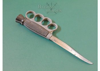 British WW1 Hibbert and Son Knuckle Duster Trench Knife. Thistle Pommel Fighting Knife #4