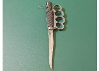 British WW1 Hibbert and Son Knuckle Duster Trench Knife. Thistle Pommel Fighting Knife #8