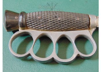 British WW1 Hibbert and Son Knuckle Duster Trench Knife. Thistle Pommel Fighting Knife #9