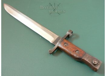 Canadian Mk1 Ross Rifle Bayonet with Mk1 Scabbard. Unit Marked #8