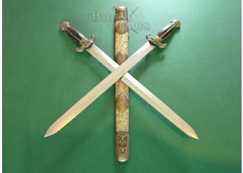 Chinese Qing Dynasty Shuangshoujian. Paired Swords. #2407027 #1