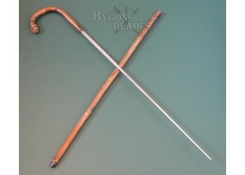 English Bamboo Rootball Sword Cane. Toledo Blade #1