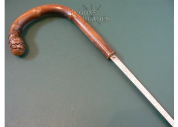 English Bamboo Rootball Sword Cane. Toledo Blade #6