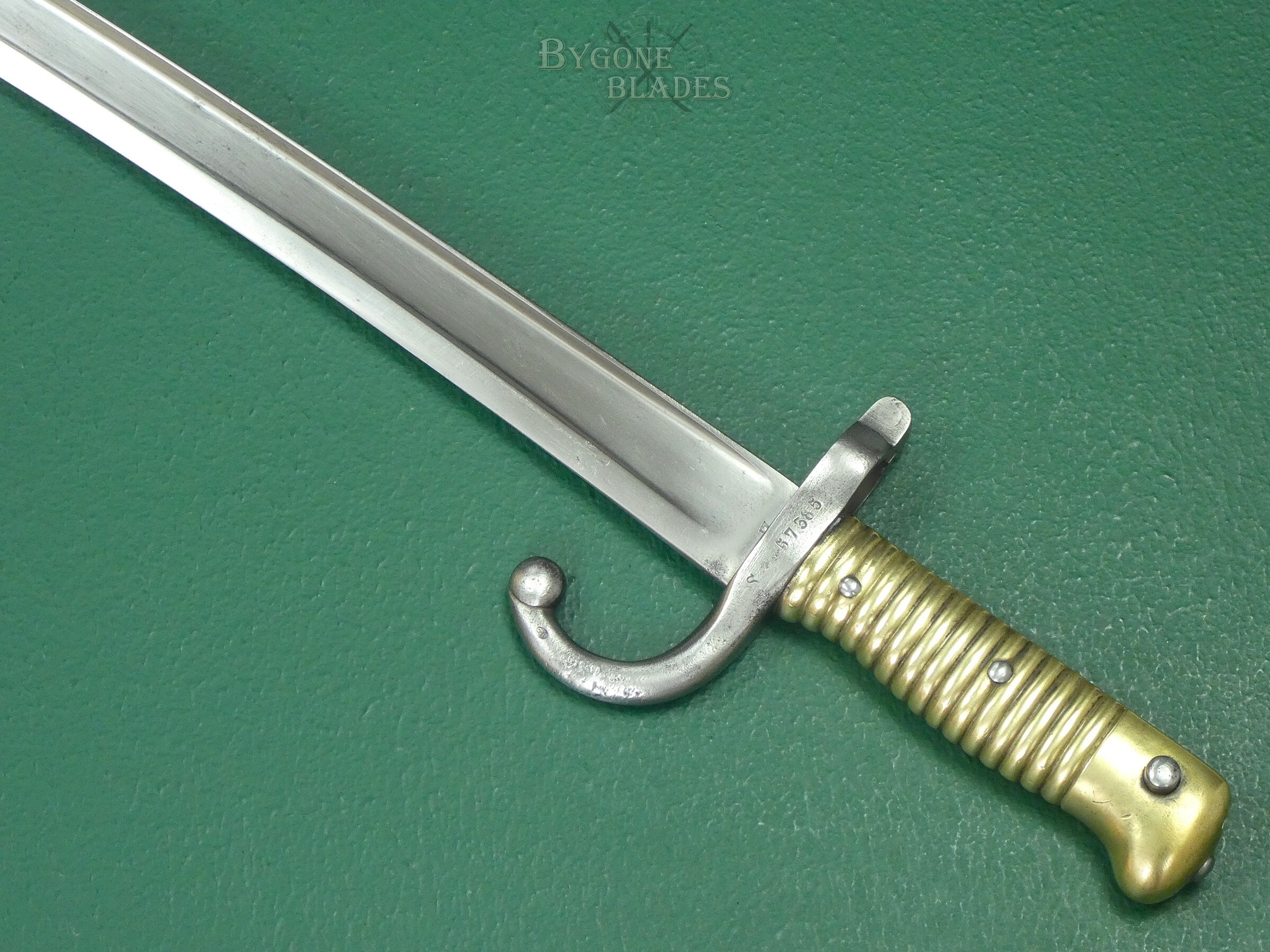 French 1866 Chassepot Musket Sword Bayonet. St. Etienne 1871. Matching Scabbard. #2608017 #8