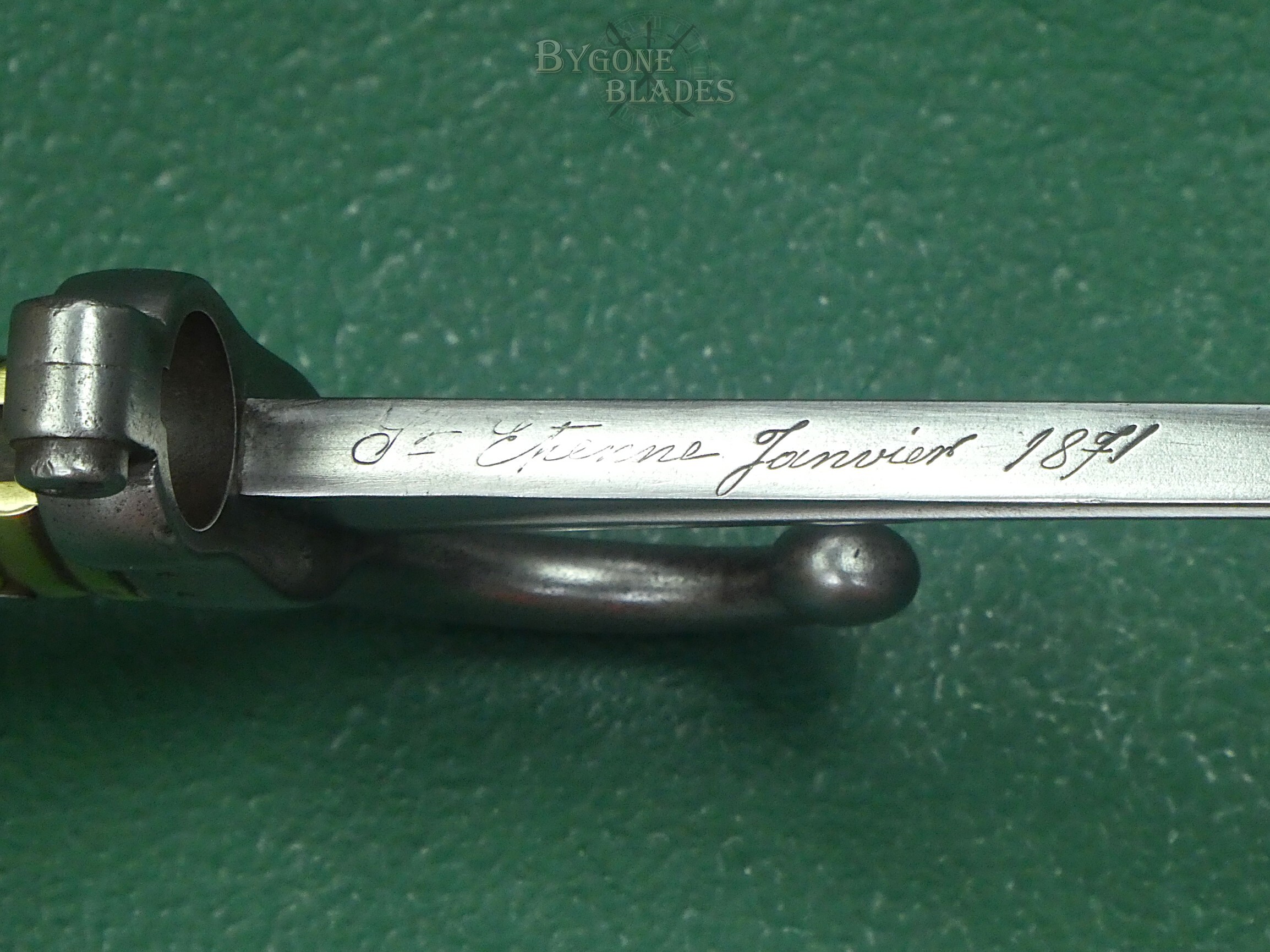 French 1866 Chassepot Yataghan Sword Bayonet. St. Etienne 1871. Matching Scabbard. #2608015 #9