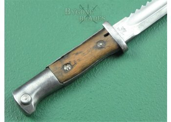 German 1884/98 Mk II WW1 Sawback Bayonet. Double Maker Marks. #2111005 #7