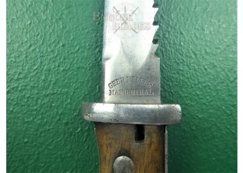 German 1884/98 Mk II WW1 Sawback Bayonet. Double Maker Marks. #2111005 #10