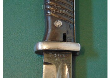 German WW2 K98. 1884/98 MkIII Bayonet. Matching Numbers #8