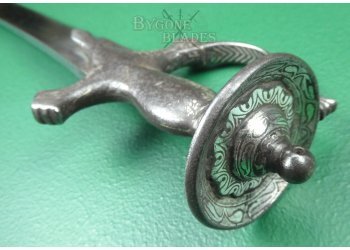 Indian Early 19th Century Tegha Sword. Koftgari Hilt. Signed Blade. #2111015 #9