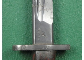 Indian Ishapore 1907 Pattern Bayonet. Black Blade. Upper False Edge. #2202011 #11