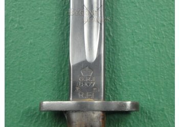 Indian Ishapore 1907 Pattern Bayonet. Black Blade. Upper False Edge. #2202011 #12