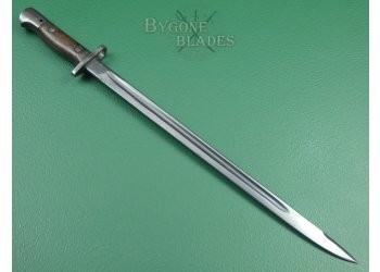 Indian Ishapore 1907 Pattern Bayonet. Black Blade. Upper False Edge. #2202011 #5