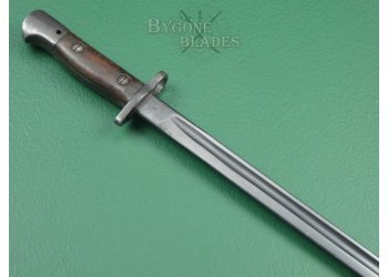 Indian Ishapore 1907 Pattern Bayonet. Black Blade. Upper False Edge. #2202011 #7