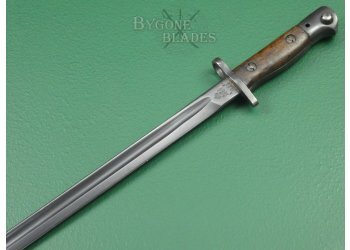 Indian Ishapore 1907 Pattern Bayonet. Black Blade. Upper False Edge. #2202011 #8