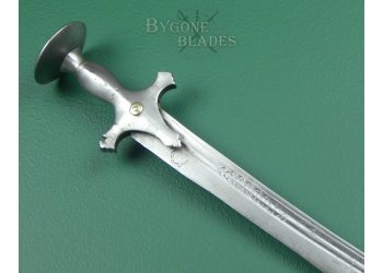 Indian Large 19th Century Tulwar. Broad Bladed Sword. Maker&#039;s Mark #3