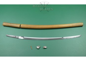 Japanese Long Wakizashi Sword. Family Mon. In Shira Saya #8