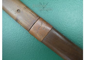 Japanese Long Wakizashi. Gunome Midare Hamon. Signed Tang. Unusual Shira Saya. #2201003 #13