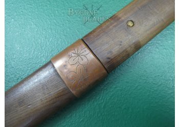 Japanese Long Wakizashi. Gunome Midare Hamon. Signed Tang. Unusual Shira Saya. #2201003 #14