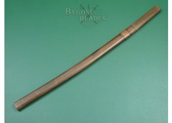 Japanese Long Wakizashi. Gunome Midare Hamon. Signed Tang. Unusual Shira Saya. #2201003 #4