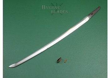 Japanese Long Wakizashi. Gunome Midare Hamon. Signed Tang. Unusual Shira Saya. #2201003 #8