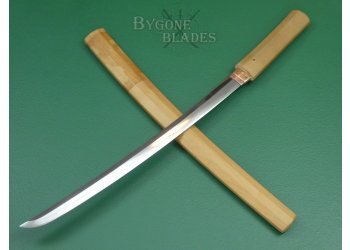 Japanese Shinto Period Wakizashi. Gunome Hamon. Clouds &amp; Rain Habaki.  #2201004 #2