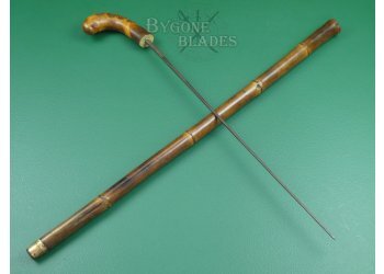Large 19th Century Root-Ball Sword Cane. French Blade #1