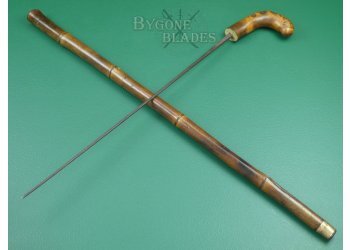 Large 19th Century Root-Ball Sword Cane. French Blade #2