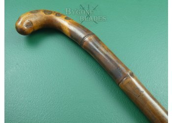 Large 19th Century Root-Ball Sword Cane. French Blade #5