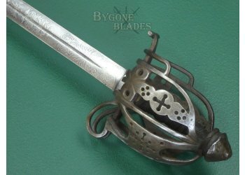 Scottish Highland Cavalry Officers Basket Hilted Broadsword 1800-1820. #2407020 #6