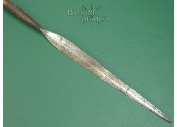 Zulu Iklwa. Cow Tail Binding. Long Blade. Circa 1850. #2402013 #3