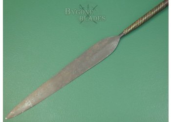 Zulu Iklwa. High Status Stabbing Spear. Woven Wire Binding. #2402008 #4